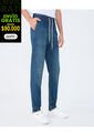 Jean Para Hombre Jogger Color Azul Medio Marca Ostu #60160420 de Ostu