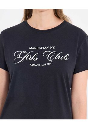 Camiseta  Para Mujer Manga Corta Cuello Redondo Color Negro Marca Ostu #40092614