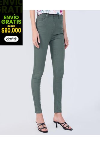 Pantalon Para Mujer 5 Bolsillos Color Verde Oliva Marca Ostu #40070544 Ostu