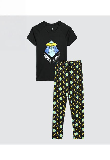 Pijama Para Niño M/C P/L Color Negro Marca Ostu #80040086