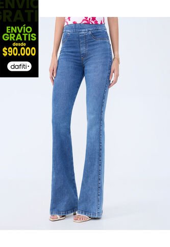 Jean Para Mujer Jeggings Flare Color Azul Medio Marca Ostu #40160528 Ostu