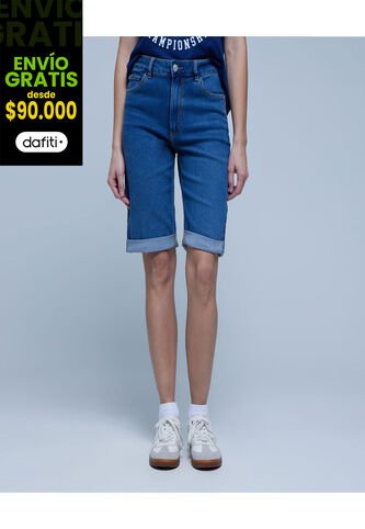 Bermuda Para Mujer  Color Azul  Marca Ostu #40100077 Ostu