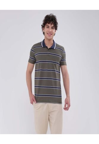 Polo Para Hombre Cuello Tejido Con Bolsillo Color Verde  Marca Ostu #60110684 Ostu