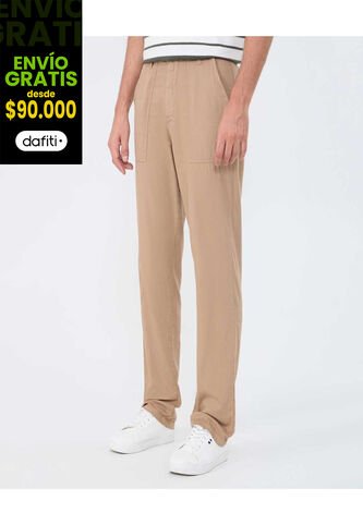 Pantalon Para Hombre  Color Café Claro Marca Ostu #60070410 Ostu
