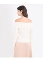 Saco Off Shoulder Con Cierre Frontal  Para Mujer Crema Ostu de Ostu