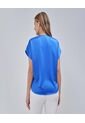 Blusa Para Mujer Manga Corta Color Azul  Marca Ostu #40120999 de Ostu