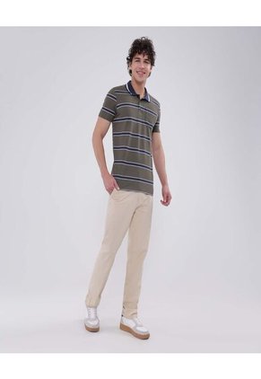 Polo Para Hombre Cuello Tejido Con Bolsillo Color Verde  Marca Ostu #60110684