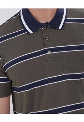 Polo Para Hombre Cuello Tejido Con Bolsillo Color Verde  Marca Ostu #60110684