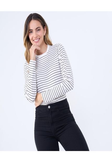 Camiseta Para Mujer Manga Larga Cuello Redondo Color Negro Marca Ostu #40092380