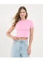 Camiseta Para Mujer Crop Top Color Rosa Marca Ostu #40092336 de Ostu