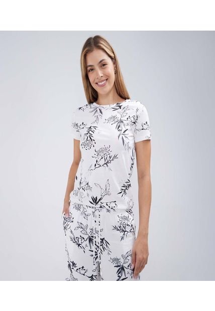 Camiseta Para Mujer Manga Corta Color Blanco Marca Ostu #40092111