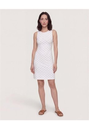 Vestido Corto Estampado Para Mujer Crema Ostu