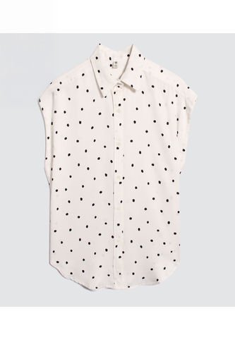 Camisa Para Mujer Manga Corta Color Crema Marca Ostu #40010240 Ostu