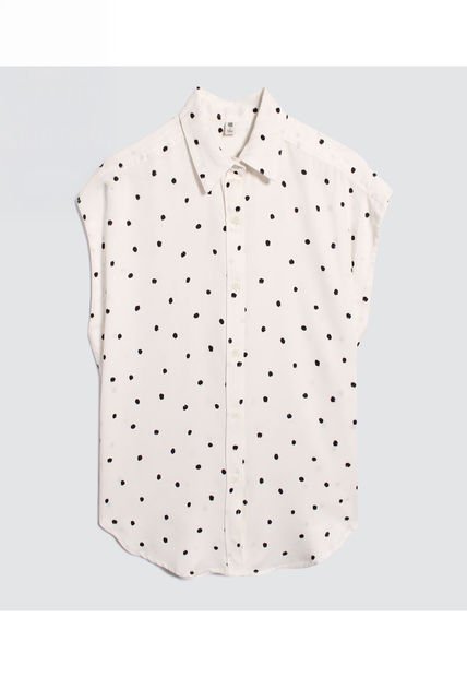 Camisa Para Mujer Manga Corta Color Crema Marca Ostu #40010240