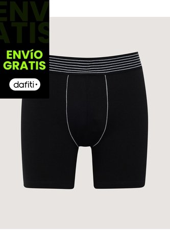 Boxer Medio Pretina A Rayas X1 Para Hombre Negro Ostu Ostu