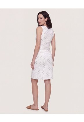 Vestido Corto Estampado Para Mujer Crema Ostu