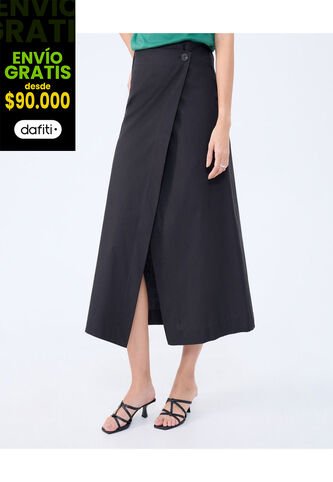 Falda Para Mujer Largo Color Negro Marca Ostu #40140163 Ostu