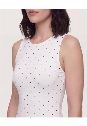 Vestido Corto Estampado Para Mujer Crema Ostu