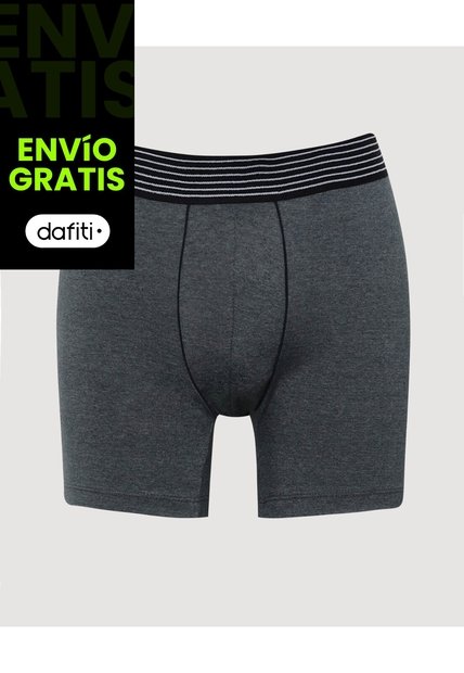 Boxer Medio Pretina A Rayas X1 Para Hombre Negro Ostu