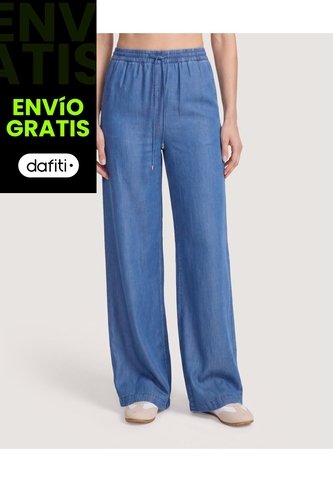 Jeans Wide Leg Para Mujer  Para Mujer Azul Ostu Ostu