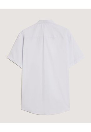 Camisa  Para Hombre Manga Corta Con Bolsillo Cuello Casual M Color Blanco Marca Ostu #60010883