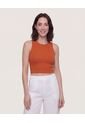 Top  Para Mujer Cuello Redondo Color Terracota Marca Ostu #40228217 de Ostu