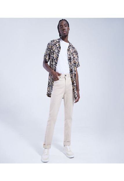 Pantalon Para Hombre 5 Bolsillos Color Beige Marca Ostu #60070226