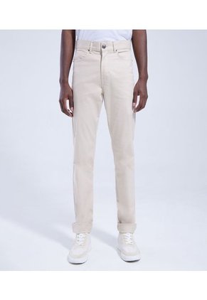 Pantalon Para Hombre 5 Bolsillos Color Beige Marca Ostu #60070226