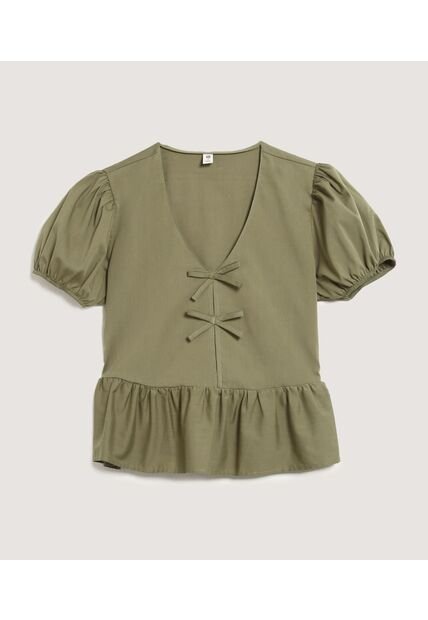 Blusa Para Mujer Manga Corta Color Verde Marca Ostu #40121199