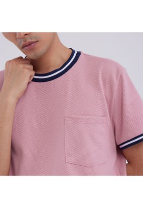 Camiseta Hombre Ostu M/C Rosa Poliéster