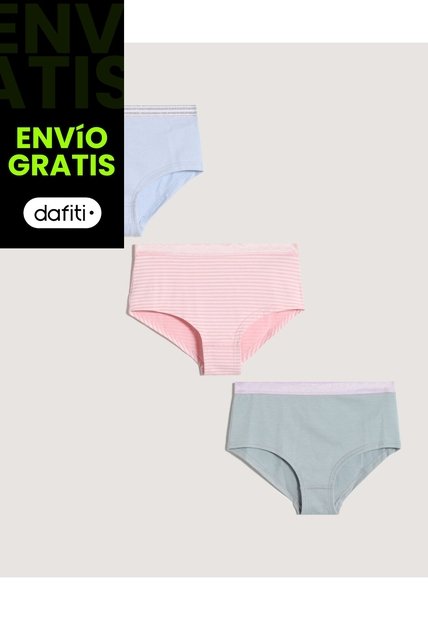 Pack De 3 Pantys Unicolor Y Estampado X3 Infantil Niña Surtido Ostu