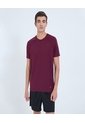 Camiseta Para Hombre Manga Corta Cuello Redondo Color Vino Marca Ostu #60091623 de Ostu