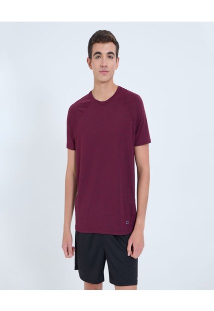 Camiseta Para Hombre Manga Corta Cuello Redondo Color Vino Marca Ostu #60091623