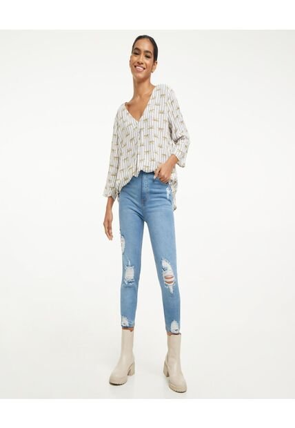 Jean Para Mujer Skinny Color Azul  Marca Ostu #40160275