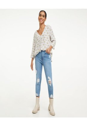 Jean Para Mujer Skinny Color Azul  Marca Ostu #40160275