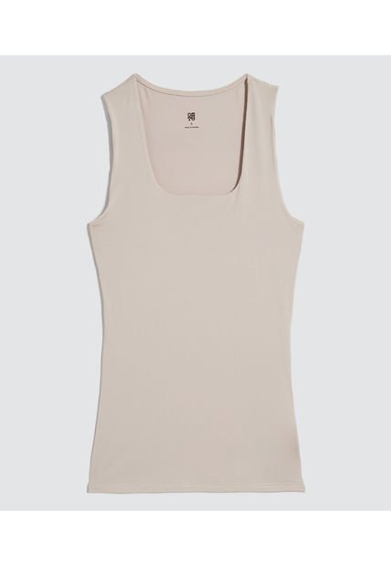 Top Para Mujer Cuello Redondo Color Beige Marca Ostu #40220409