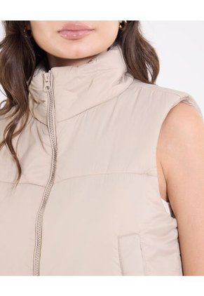 Chaleco Para Mujer Acolchado Color Beige Marca Ostu #40250032