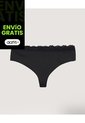 Panty Brasilera Con Encaje Delicado  Para Mujer Negro Ostu de Ostu