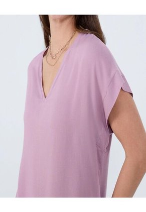Blusa Para Mujer Manga Corta Color Lila Pastel Marca Ostu #40121124