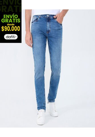 Jean Para Hombre Skinny Color Azul Medio Marca Ostu #60160403 Ostu