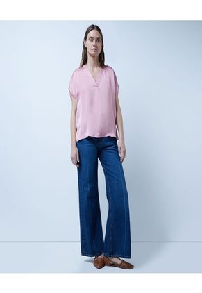 Blusa Para Mujer Manga Corta Color Rosado  Marca Ostu #40120944
