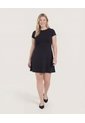 Vestido Escote Ojal Manga Casco  Para Mujer Negro Ostu de Ostu