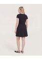 Vestido Escote Ojal Manga Casco  Para Mujer Negro Ostu de Ostu