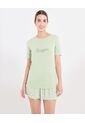 Camiseta Bonjour Screen  Para Mujer Verde Ostu de Ostu