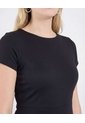 Vestido Escote Ojal Manga Casco  Para Mujer Negro Ostu de Ostu