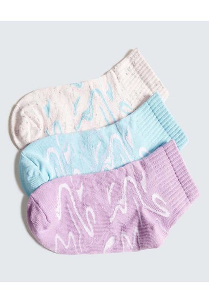 Medias Infantil Niña Tobillera Color Morado Marca Ostu #90980128
