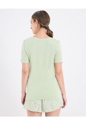 Camiseta Bonjour Screen  Para Mujer Verde Ostu