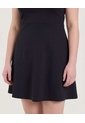 Vestido Escote Ojal Manga Casco  Para Mujer Negro Ostu de Ostu