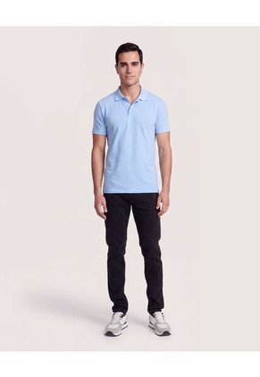 Polo Basica  Para Hombre Azul Ostu