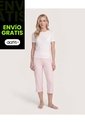Pijama Capri Con Estampado Frontal  Para Mujer Rosado Ostu de Ostu